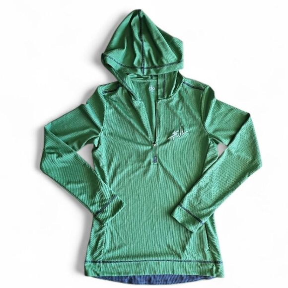 Alo Yoga Fresh N Livin Green Half-Zip Hoodie Sz M Lightweight Activewear - Picture 4 of 14